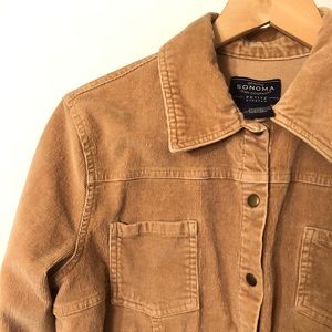 Sonoma tan/brown corduroy button down jacket